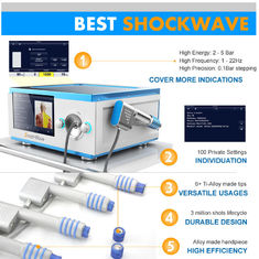 เครื่องอัดอากาศ Extracorporeal ESWT Shockwave Therapy Machine สำหรับอาการปวดส้นเท้า / การบาดเจ็บของกล้ามเนื้อ