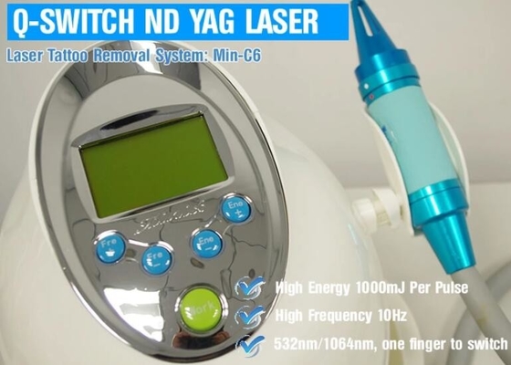 Mini C6 Q Switch Nd YAG Laser 532nm / 1064nm ความถี่ซ้ำ 1 ถึง 10Hz